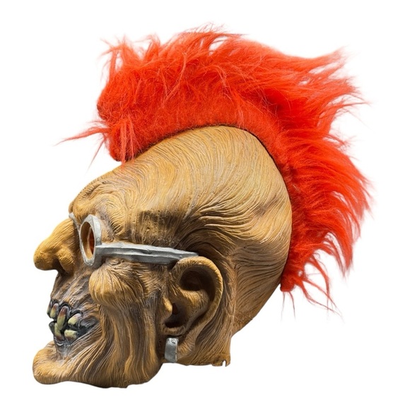🎃 RARE Vintage 1995 Rubies Skull Punk Mohawk Halloween Mask Latex Collectible - Picture 3 of 9